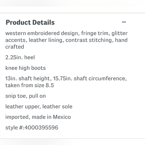 🖤🔹️CORRAL BOOTS🔹️ Black Mexico Made Embroidered Fringe Western Heeled Boots - Picture 6 of 6